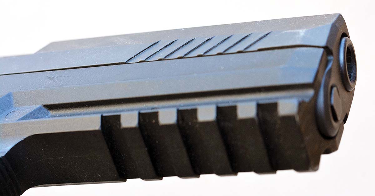 A Picatinny rail accommodates a variety of accessories.